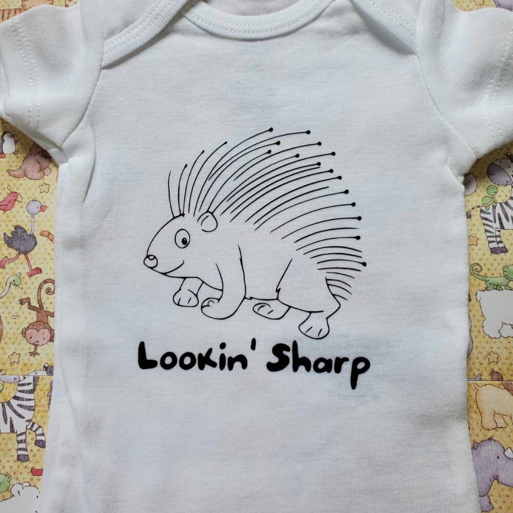 Just One You by Carter's Bodysuit, Lookin' Sharp, Porcupine, 100% Cotton, NEW